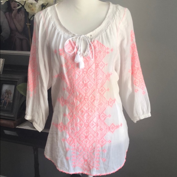Anthropologie Tops - Anthropologie Maeve Neon Stitch Tunic